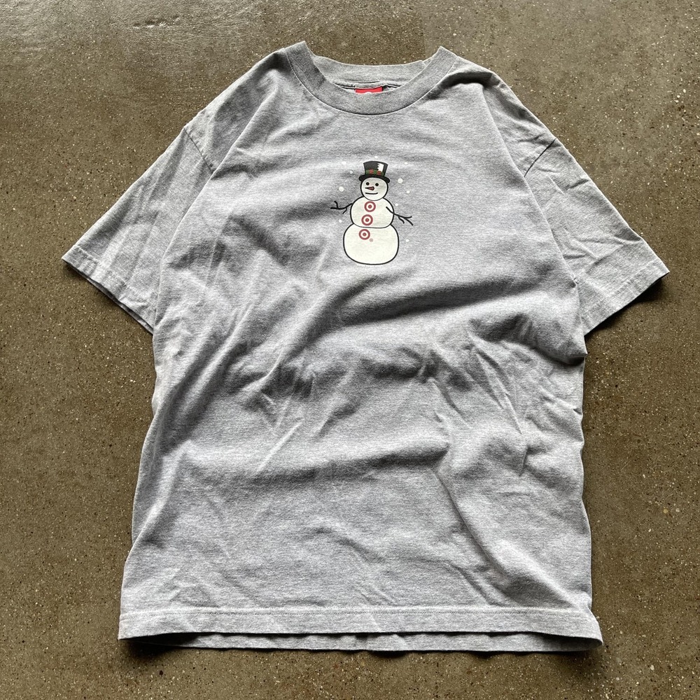Vintage Target Shirt Mens Large Gray Snowman Christmas Graphic 2000s Y2K